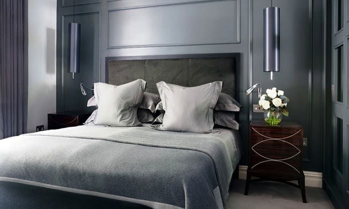 dormitorio color gris satinado